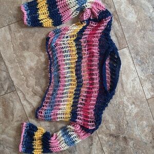 Multicolor Striped Women's Sweater coverup